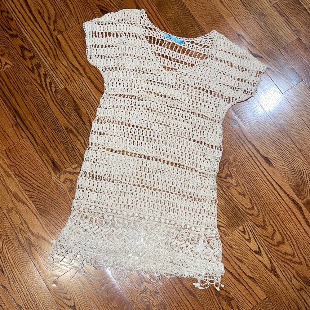 Cream Crochet Coverup